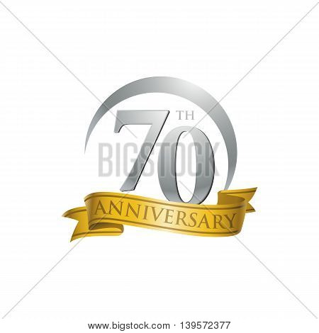 70th anniversary gold logo template. Creative design. Business success