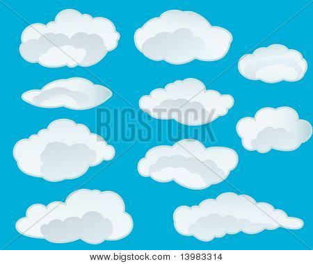 Set of vector clouds background for design use