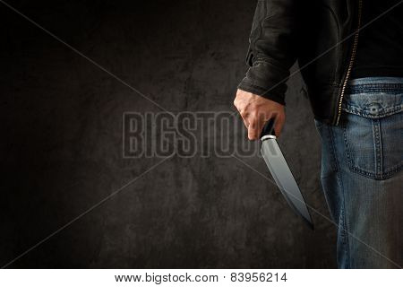 Criminal With Large Sharp Knife