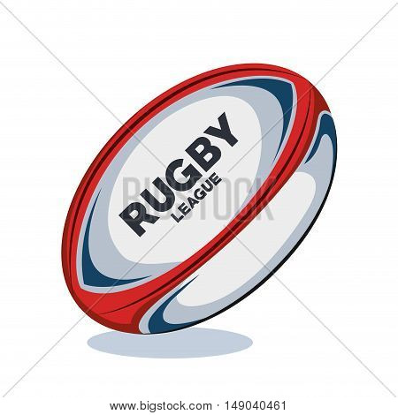 rugby ball red, white and blue design vector illustration eps 10