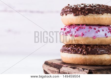 Donut. Sweet Icing Sugar Food. Dessert Colorful Snack. Glazed Sprinkles.