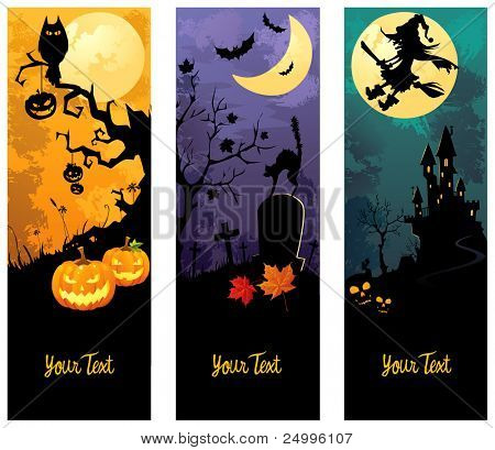 Halloween banners set