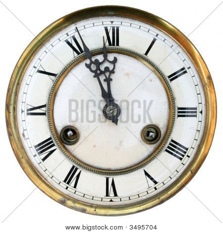 Old Clock Face Isolated