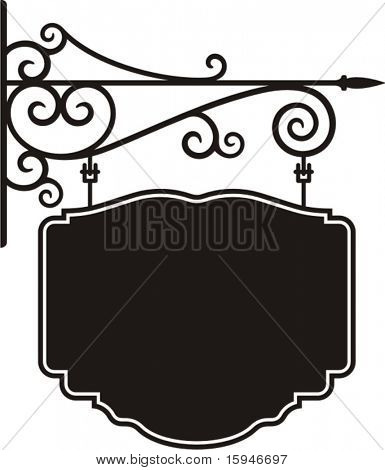 Exquisite hanging sign with ornamental details, vector series.