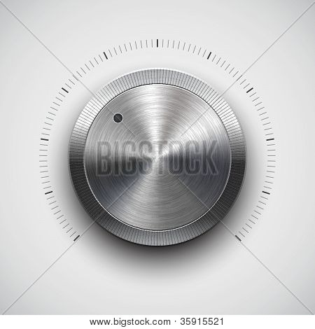 Volume button (knob) with metal texture (chrome)