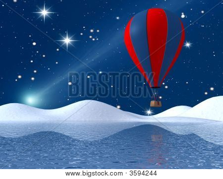 Fantasy Winter Hot-Air Balloon