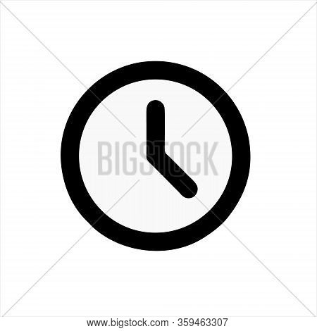 Clock Logo Icon Isolated. Watch Object, Time Office Symbol. Clock Flat Icon. Time Logo. Watch Logo. 