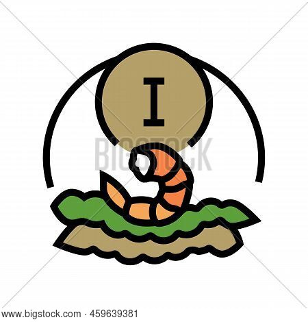 I Seafood Vitamin Color Icon Vector. I Seafood Vitamin Sign. Isolated Symbol Illustration