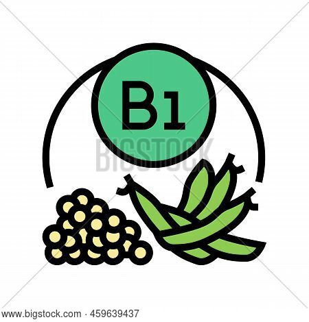 B1 Vitamin Color Icon Vector. B1 Vitamin Sign. Isolated Symbol Illustration