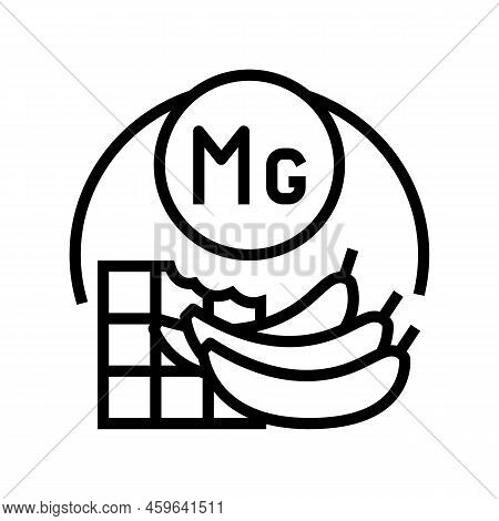 Mg Vitamin Line Icon Vector. Mg Vitamin Sign. Isolated Contour Symbol Black Illustration