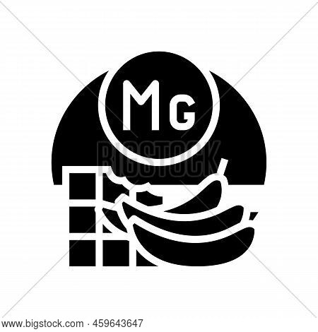 Mg Vitamin Glyph Icon Vector. Mg Vitamin Sign. Isolated Symbol Illustration