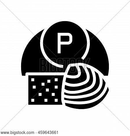 P Vitamin Glyph Icon Vector. P Vitamin Sign. Isolated Symbol Illustration