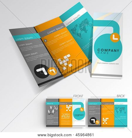 Professionale business tre piega modello di flyer, brochure aziendale o cover design, può essere utilizzato per 