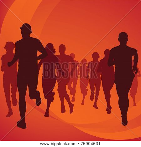 Running People Silhouettes