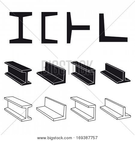 steel metallurgy beam profile symbol vector