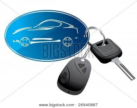 Car key ring with remote vector