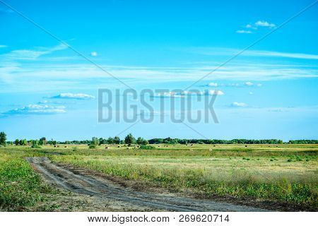 The Road Through The Floodplain Into The Natural Park.