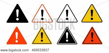 Exclamation Mark Of Warning Attention Icon.caution Signs Collection.collection Vector Danger Icons I