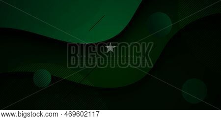 Luxury Wave Green Abstract Background With Dark Gren And Black Gradient Color On Background.geometri