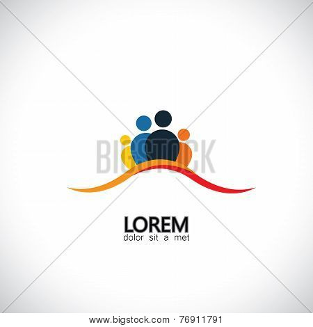 Abstract Happy Family Vector Icon