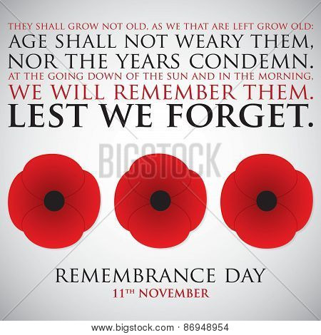 Remembrance Day Card In Vector Format.