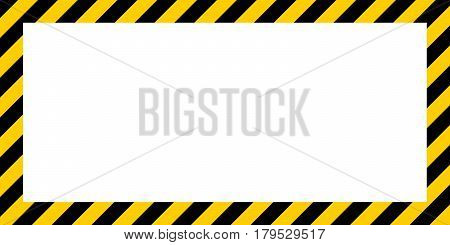 warning striped rectangular background, yellow and black stripes on the diagonal, a warning to be careful - the potential danger vector template sign border yellow and black color Construction warning border