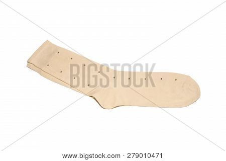 Pair Of Thin Socks. Thin, Summer Running Socks. Isolated On White Background.