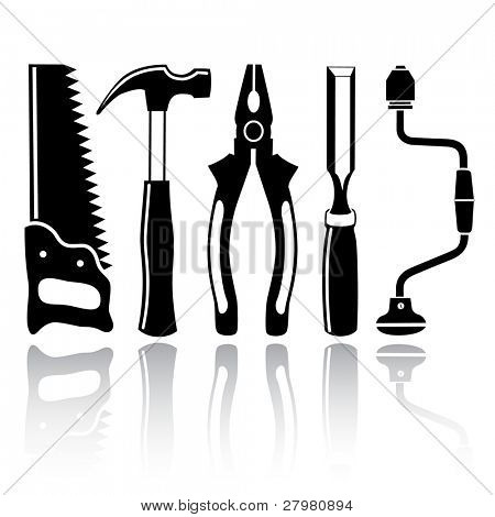 vector icons of joiner's tools