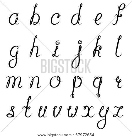 Calligraphy alphabet black