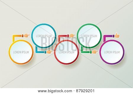 Abstract Vector Timeline Infographic Template In 3D Style For Layout Workflow Scheme, Numbered Optio