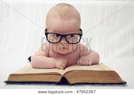 Cute Little Baby In Glasses