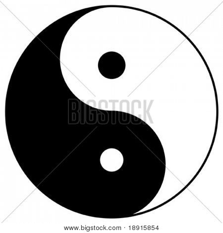 yin yang taoistic symboli harmoniaa ja tasapainoa