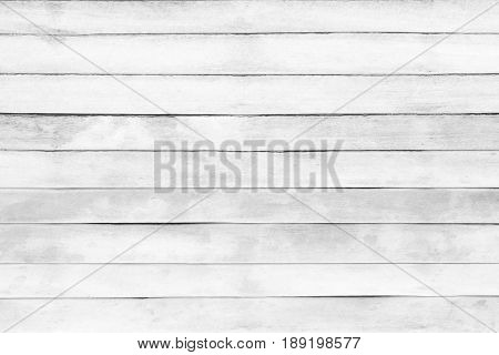 Abstract Surface White Wood Table Texture Background. Close Up Of Dark Rustic Wall Made Of White Woo