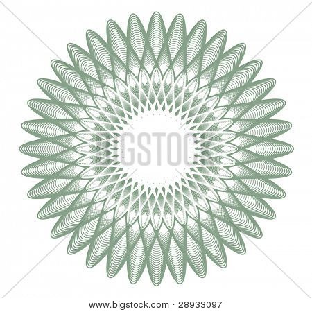 guilloche rosette, watermark - editable vector illustration