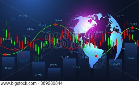 Stock Market Or Forex Trading Graph In Futuristic Concept For Financial Investment Or Economic Trend