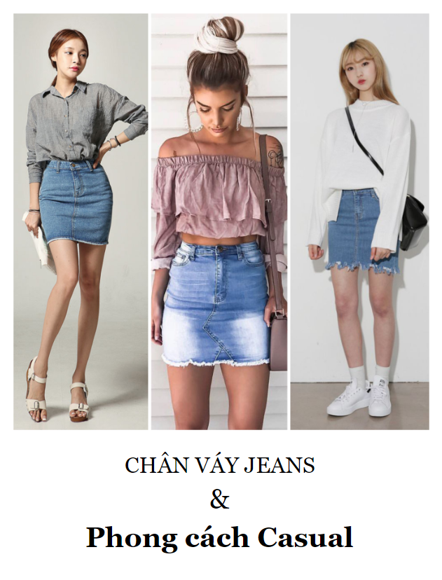 16 Cách phối chân váy jean dài cực trẻ trung sành điệu