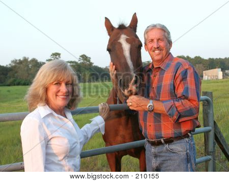 Couple With Horse