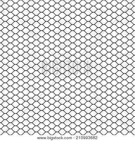 Wired fence. Chain link fence. Fish net. Net seamless pattern. Rope net vector silhouette. Fisherman hunting net. Vector illustration.