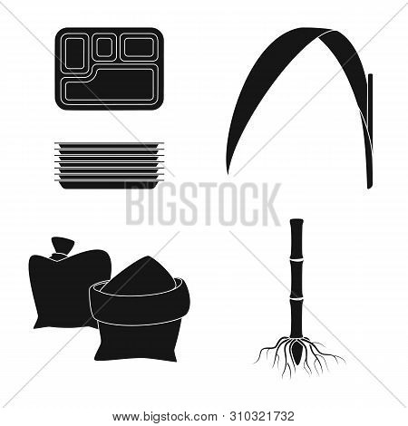 Isolated Object Of Sucrose And Technology Sign. Set Of Sucrose And Cane Stock Symbol For Web.