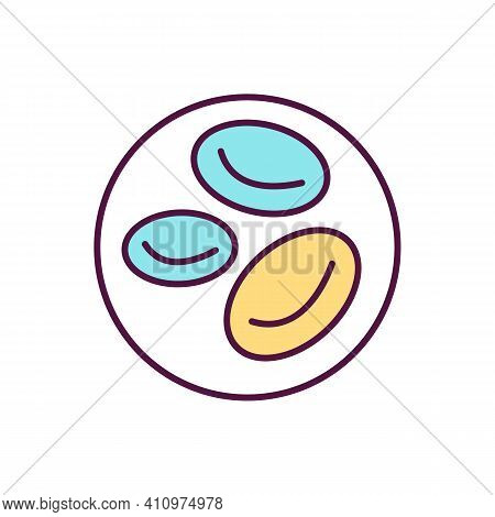 Blood Sugar Concentration Rgb Color Icon. Glucose Presenting In Human Blood. Body Cells. Hyperglycem