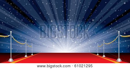 vector illustration with red carpet and star burst