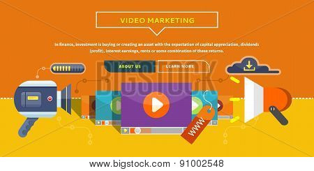 Video Marketing. Concept for Banner, Presentation