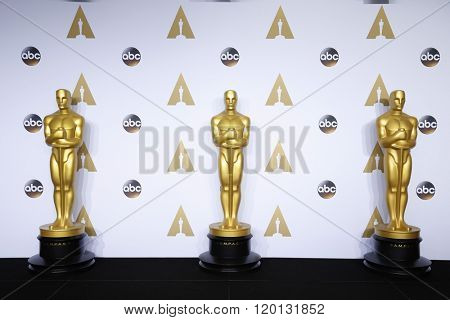 LOS ANGELES - FEB 28:  Oscar Statue at the 88th Annual Academy Awards - Press Room at the Dolby Theater on February 28, 2016 in Los Angeles, CA