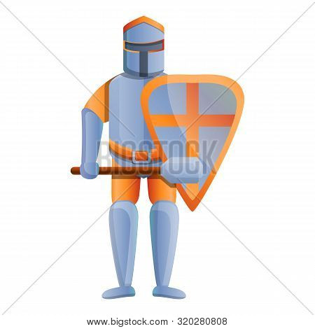 Knight Orange Crusader Icon. Cartoon Of Knight Orange Crusader Vector Icon For Web Design Isolated O