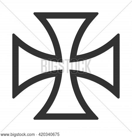 Cross Vector Shape Symbol. Christianity Sign. Christian Religion Icon. Catholic And Protestant Faith