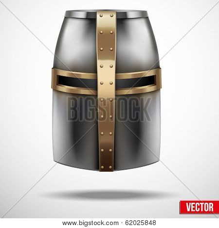 Crusader Knight's Helmet Vector Background