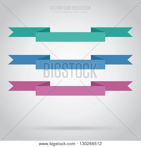 Banner ribbon vector element. Origami banner. Retro banner ribbon. Blank banner ribbon. Abstract ribbon. Isolated banner ribbon in origami style. Banner ribbon icon. Origami ribbon. Ribbon sticker. Origami flat vector icon. Origami banner concept. Ribbon.