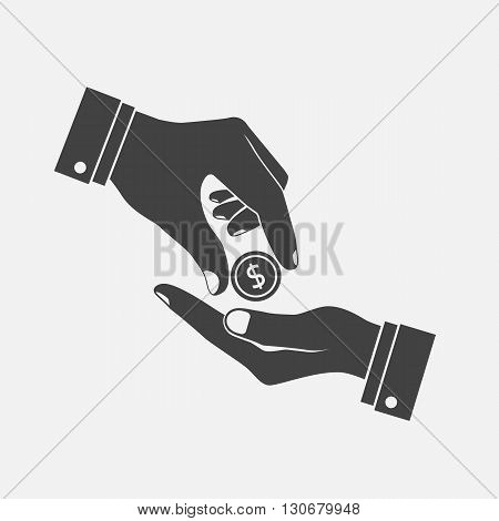 Hand Giving, Receiving Money