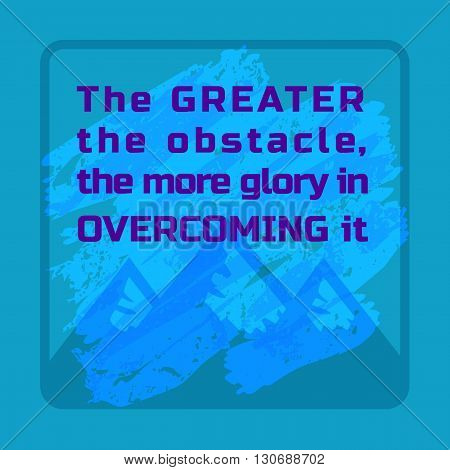 Inspirational Motivated Quote. Mountains. Motivational Banner with Quotes Concept. Achievement target Concept. Motivation to overcome for win future victory. Vector Illustration