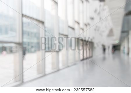 Office Building Or University Lobby Hall Blur Background With Blurry School Hallway Corridor Interio